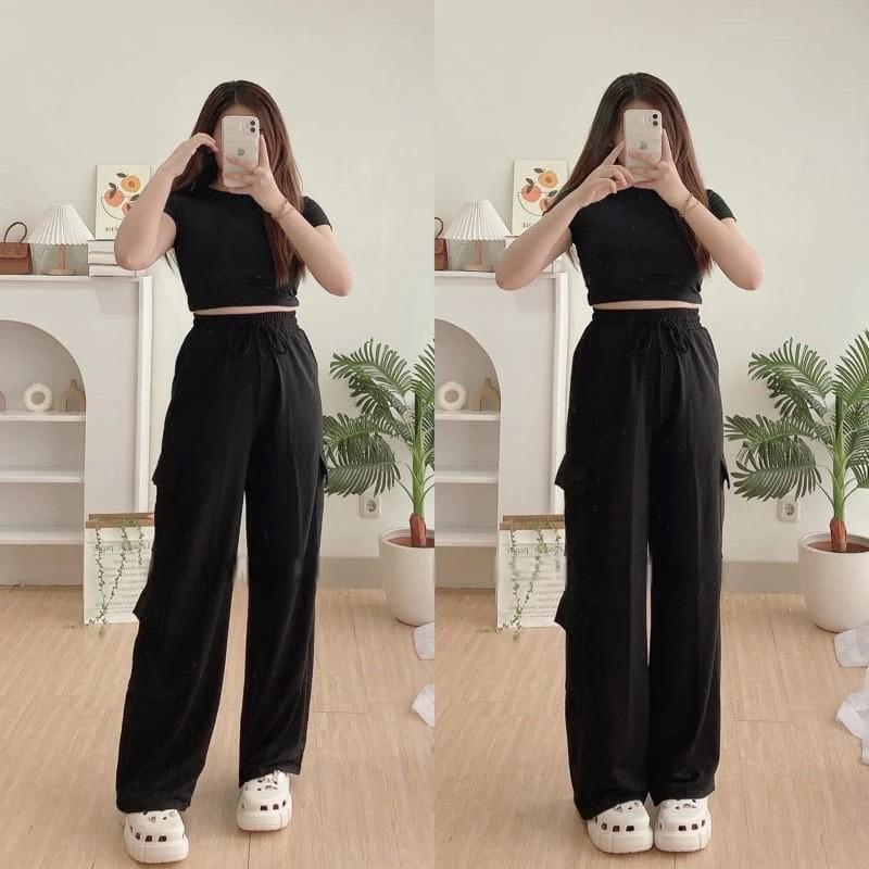 Product Introduction of Kelly Cargo Pants dewasa/ Kulot Cargo/Loose Cargo Celana Panjang Wanita 3