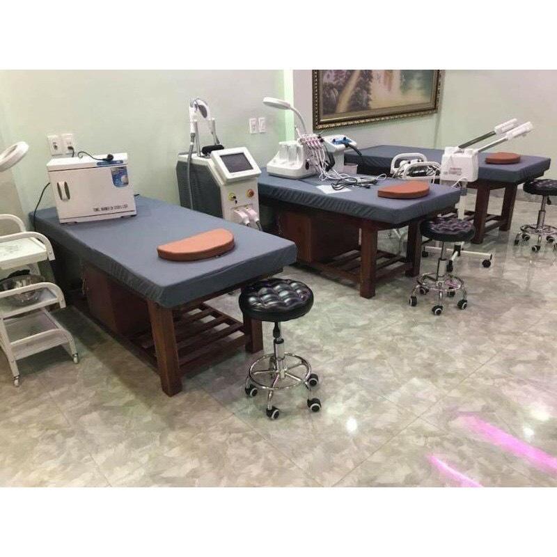 Ga/drap bọc đệm giường spa bo chun xung quanh vải thun mát, co giãn, khoét lỗ theo yêu cầu