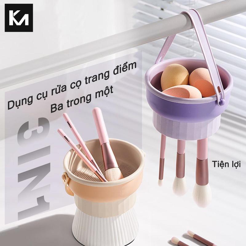 Cọ Trang Điểm Hộp Vệ Sinh Cọ Bọt Biển Giặt Khô Bụi Bột Puff Tẩy Tế Bào Chết Hộp…