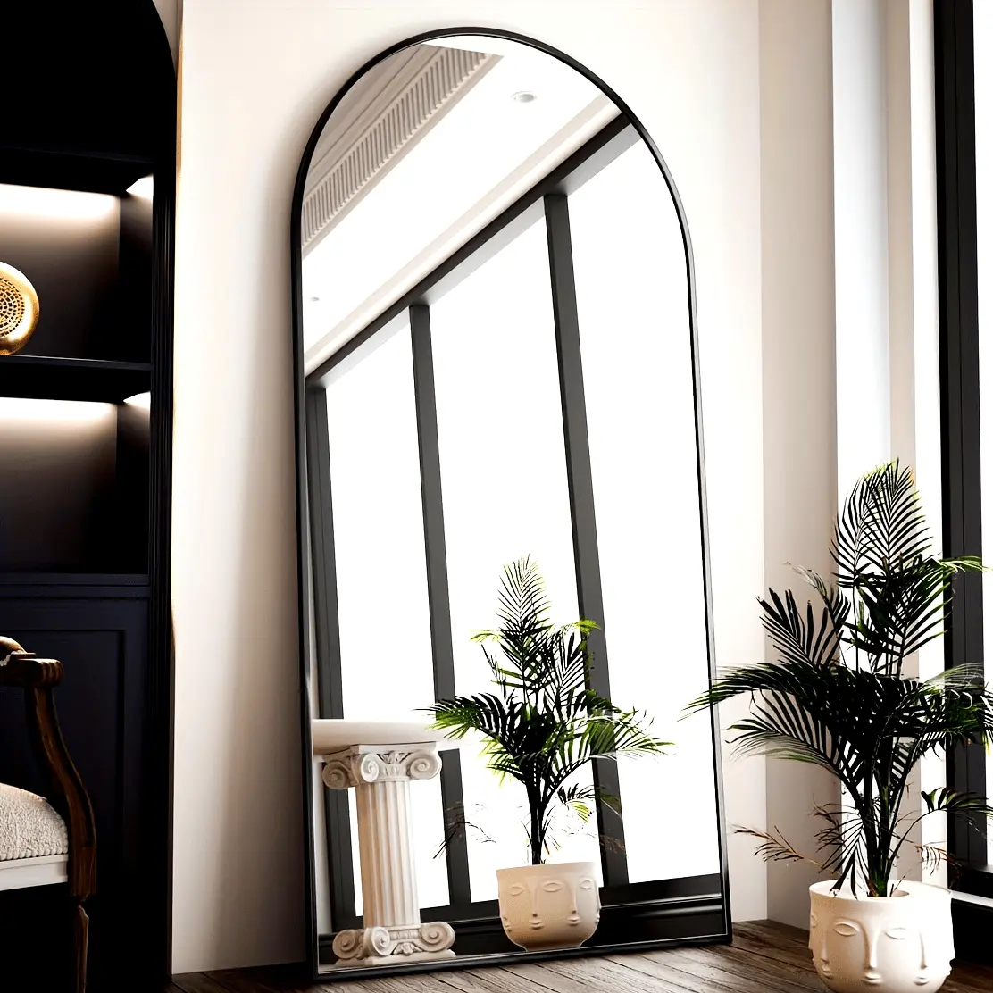 Lightweight Design|Elegant 71inch x 26inch Full-Length Mirror - Extra Large, Freestanding, Aluminum Alloy Frame, High-Definition Glass, Easy to Install for Bedroom and Living Room, Gold/Black, Mirror Wall Decoration