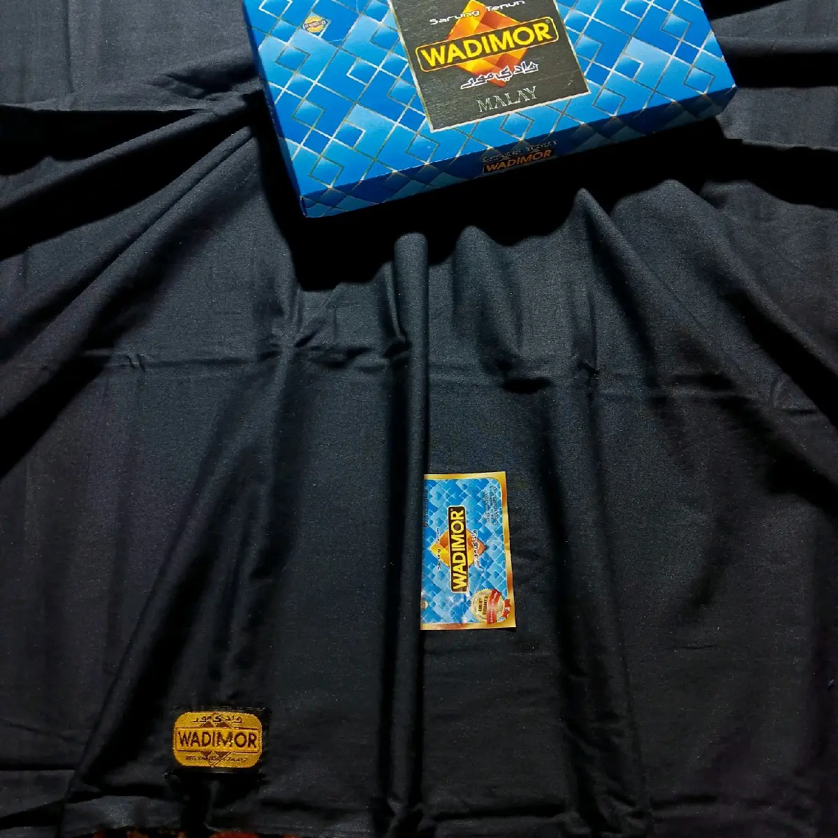 SARUNG WADIMOR MALAY HITAM POLOS TANPA TUMPAL