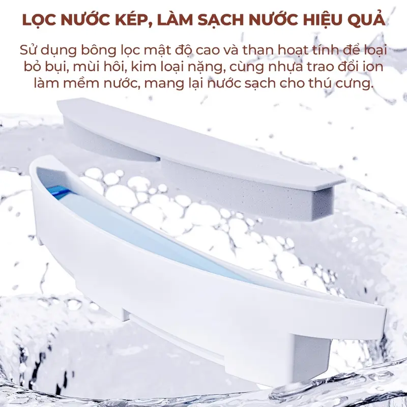 Máy uống nước tự động an toàn cho mèo Fairy Marina, máy lọc nước chó mèo chống giật điện thiết kế công thái học, máy uống nước cho mèo, đài phun nước bình nước tự động cho mèo lọc sạch bụi bẩn giá rẻ dễ dàng vệ sinh - Fairy Marina 4