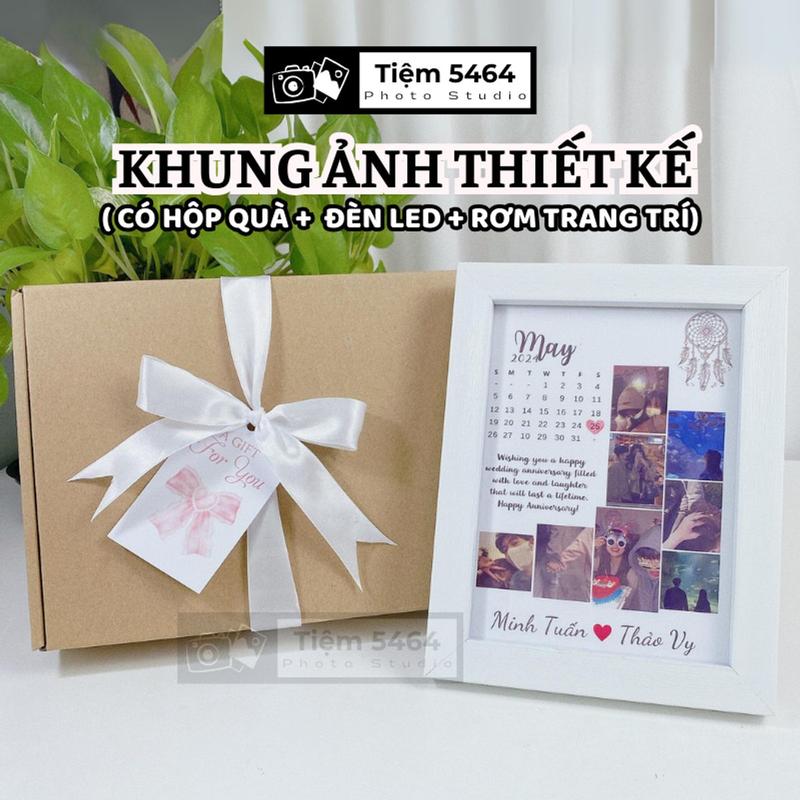 [TẶNG HỘP QUÀ] Khung ảnh để bàn 13x18 thiết kế có đèn LED in khung hình đựnġ ảnh theo yêu cầu để bàn cute kỉ niệm