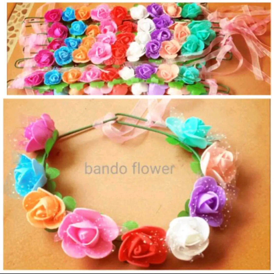 Mahkota bunga / bando bunga Wanita Orange