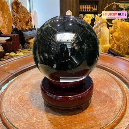 Product Introduction of Quả Cầu Đá Thạch Anh Đen (Tặng Đế Gỗ), Bi Cầu Đá Phong Thủy Tài Lộc, Decor Trang Trí 18