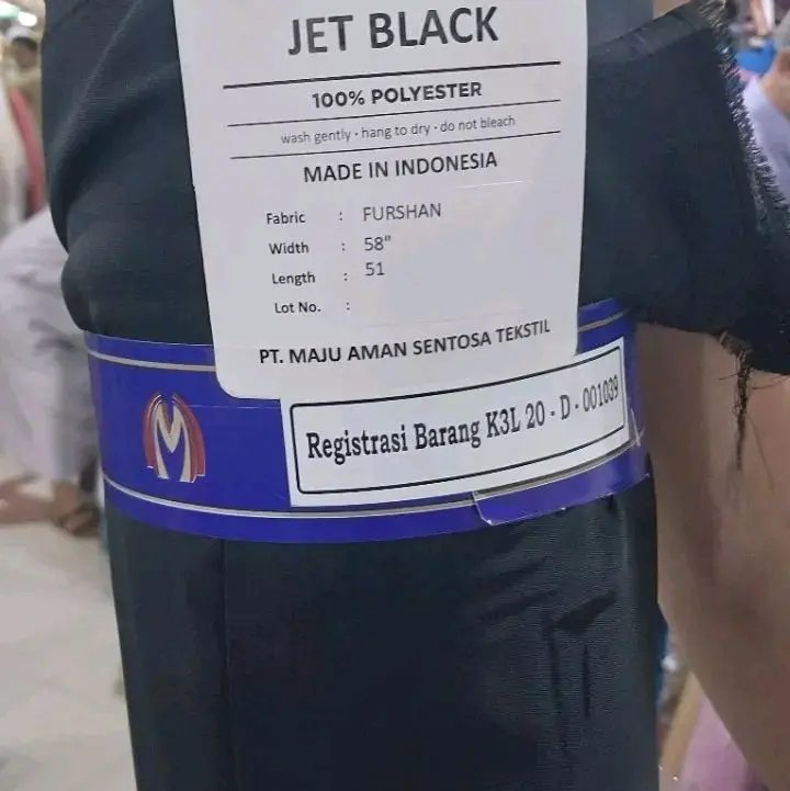 Bahan kain FURSAN JETBLACK lebar 150 cm Hitam pekat kain abaya arab 1