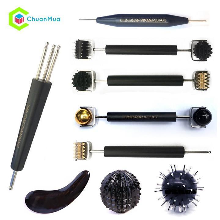 Dụng cụ diện chẩn LOẠI 1 ( Đau Vai Gáy Quả cầu gai, Cạo gió sừng dẹp, Lăn cầu gai đôi, Búa Hoa Mai, Cây sao chổi,...) Massage Nữ cây  bò sên bạc  cạo gió