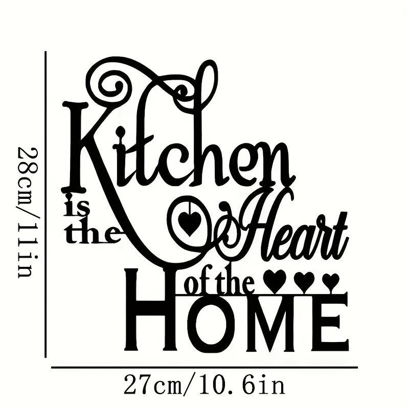 Product Introduction of Kitchen Is The Heart Of The Home Letter Pattern Wall Art, Vintage Metal Wall Decor, Removable Reusable Wall Decor for Home, Office, Living Room, Stickers 1