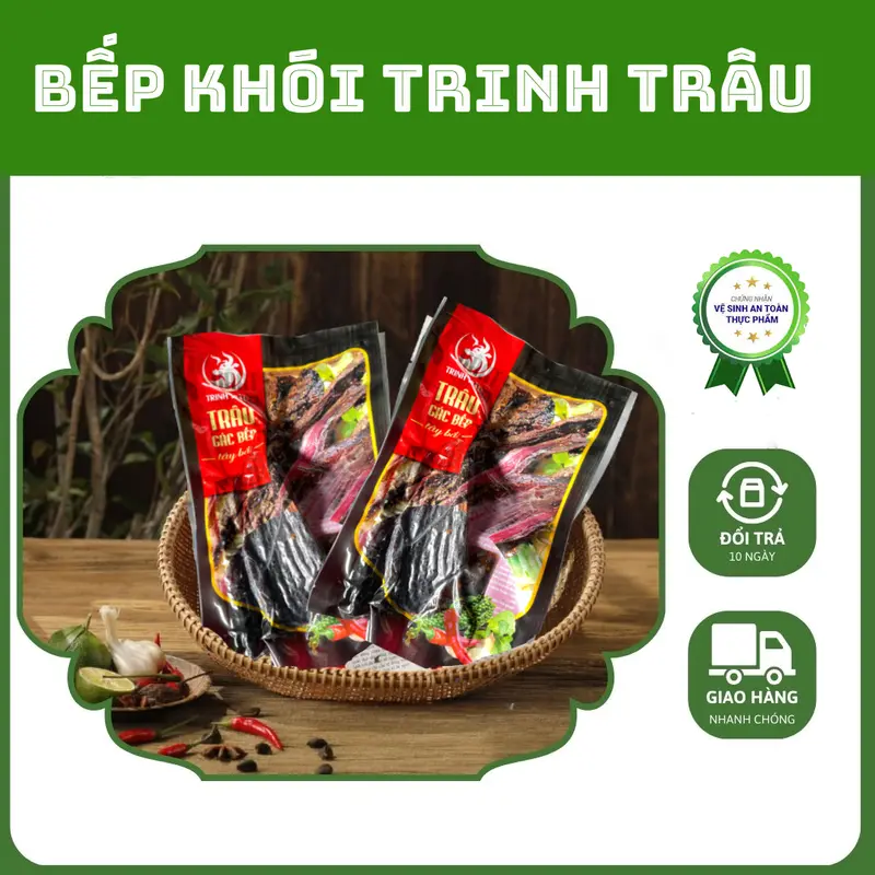 [ TÚI LỚN ] Thịt Trâu Sấy Gác Bếp 500gr/ 1KG Siêu To Chuẩn Tây Bắc Đặc Biệt Chế Biến Ăn Sẵn - Trinh Trâu Ăn Vặt Snack Food Chua Thức Ăn katyusha  khô 0