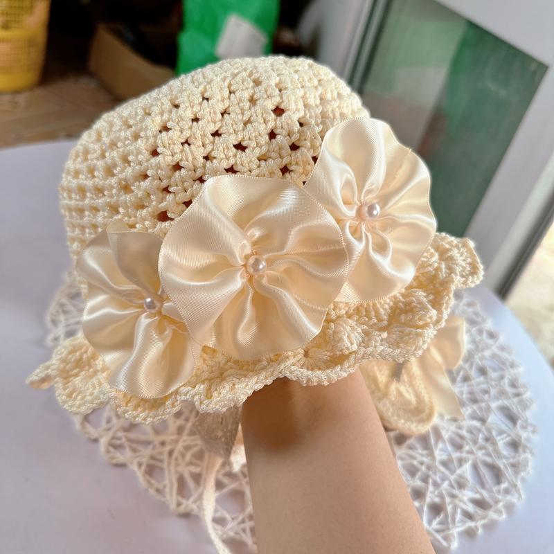 Product Introduction of MŨ sợi cho bé gái xinh xắn đính kèm hoa. Mẫu móc tay thủ công shop nhận làm theo yêu cầu. sản phẩm đủ sz cho bé yêu và mẹ nhé mom Trẻ sơ sinh Em bé 9