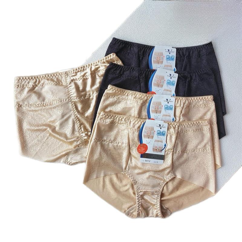 Combo 3 quần lót nữ ren cạp cao gen bụng QN6412 Chất lụa gấm xuất nhật mềm mại thoáng mát, bigsize Women Viền Ren