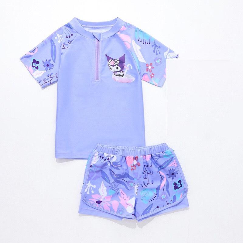 Bộ Đồ Bơi Cho Bé Gái Quần+ Áo In Họa Tiết Kuromi 10-45kg đi  đồ biển