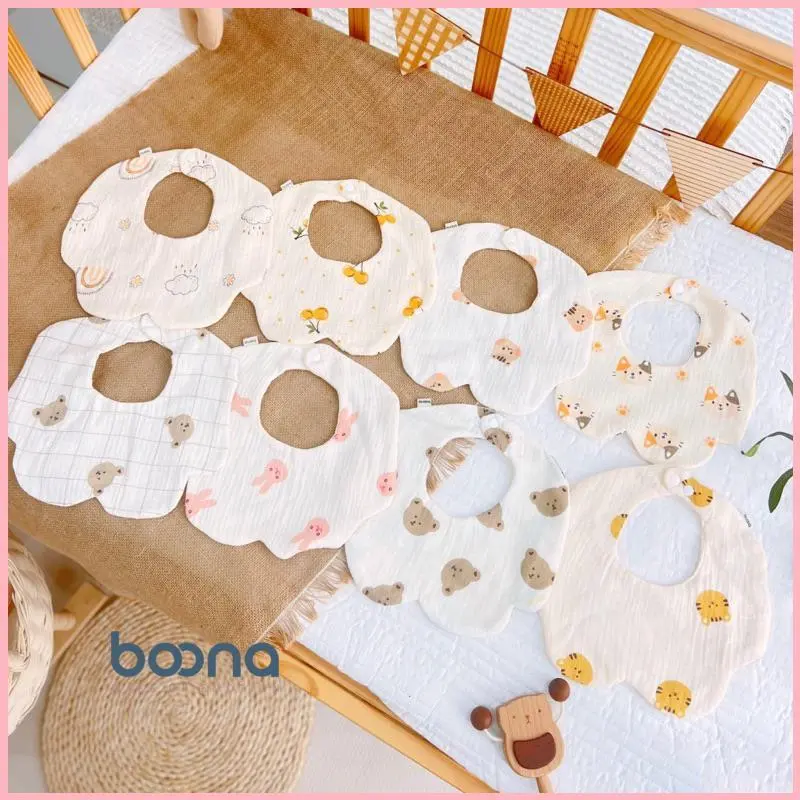HIKASISHOP Yếm Xô hoa 6 lớp Muslin Tree cao cấp cho bé trai/ bé gái 7