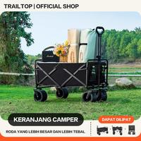 Gambar TrailTop Troli Camping Serbaguna Roda Besar Trolley Lipat Portable Wagon Keranjang Belanja Outdoor - Hitam dari Trailtop MD Kab. Tangerang 1 Tokopedia