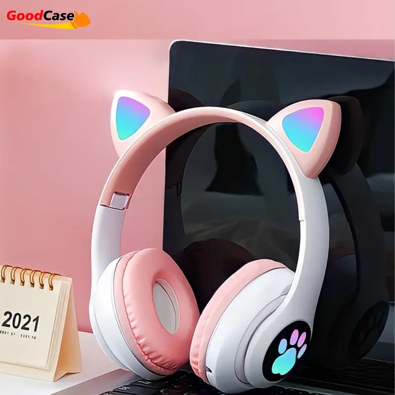 Headphone Bluetooth Wireless Model Telinga Kucing Headset Anak Dan Dewasa 0