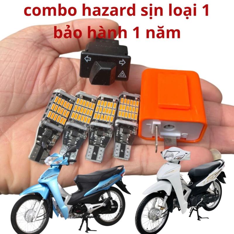 Combo hazard Wave 50cc Vision Ab 4 Xi Nhan T15 Công Tắc Haza Cục Chớp Điện Tử Phụ Kiện Phụ Tùng