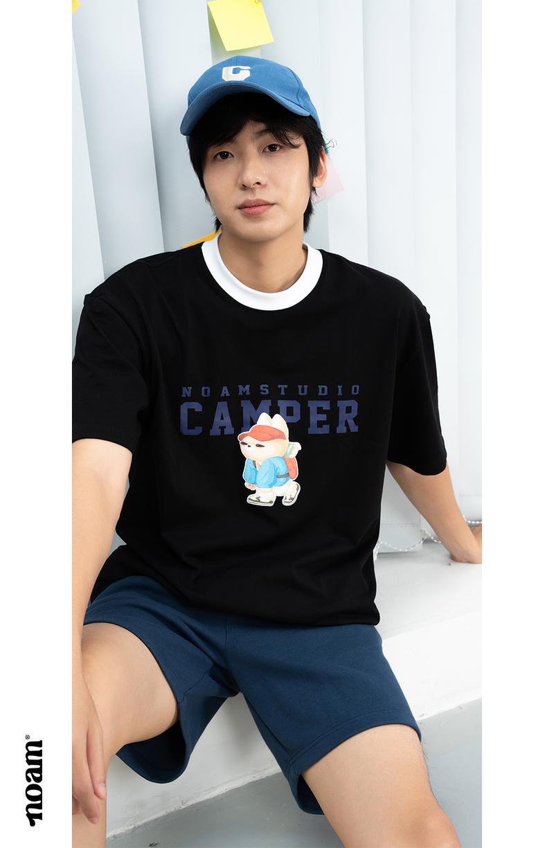 Product Introduction of Áo thun Form rộng NOAM Camper Unisex 100% Cotton - Màu đen/trắng 13
