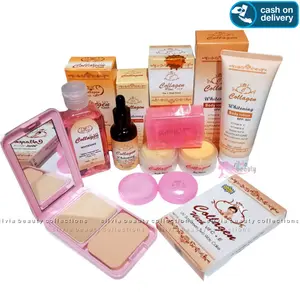Paket Super Lengkap Collagen Original 7 in 1 - Paket Perawatan Kulit Wajah Collagen Original 7 in 1 - Sabun - Cream Siang Dan Malam - Serum - Toner - Body Lotion Collagen - Bedak Collagen Dhilisia Two Way Cake Mencerahkan Muka