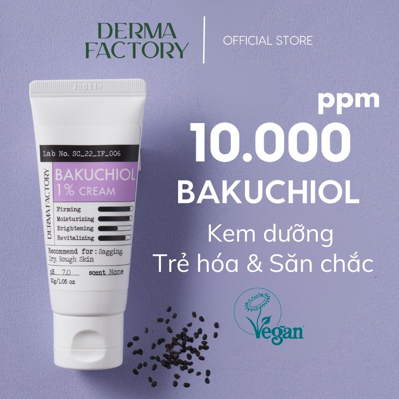 Kem dưỡng săn chắc, căng bóng, chống lão hóa da Derma Factory Bakuchiol 1% Cream