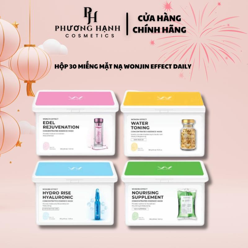 [ĐỘC QUYỀN LIVE] Hộp Mặt Nạ Wonjin Effect 30 Miếng Hàng Ngày Water Toning/ Edel Rejuvenation Dưỡng Da Mặt