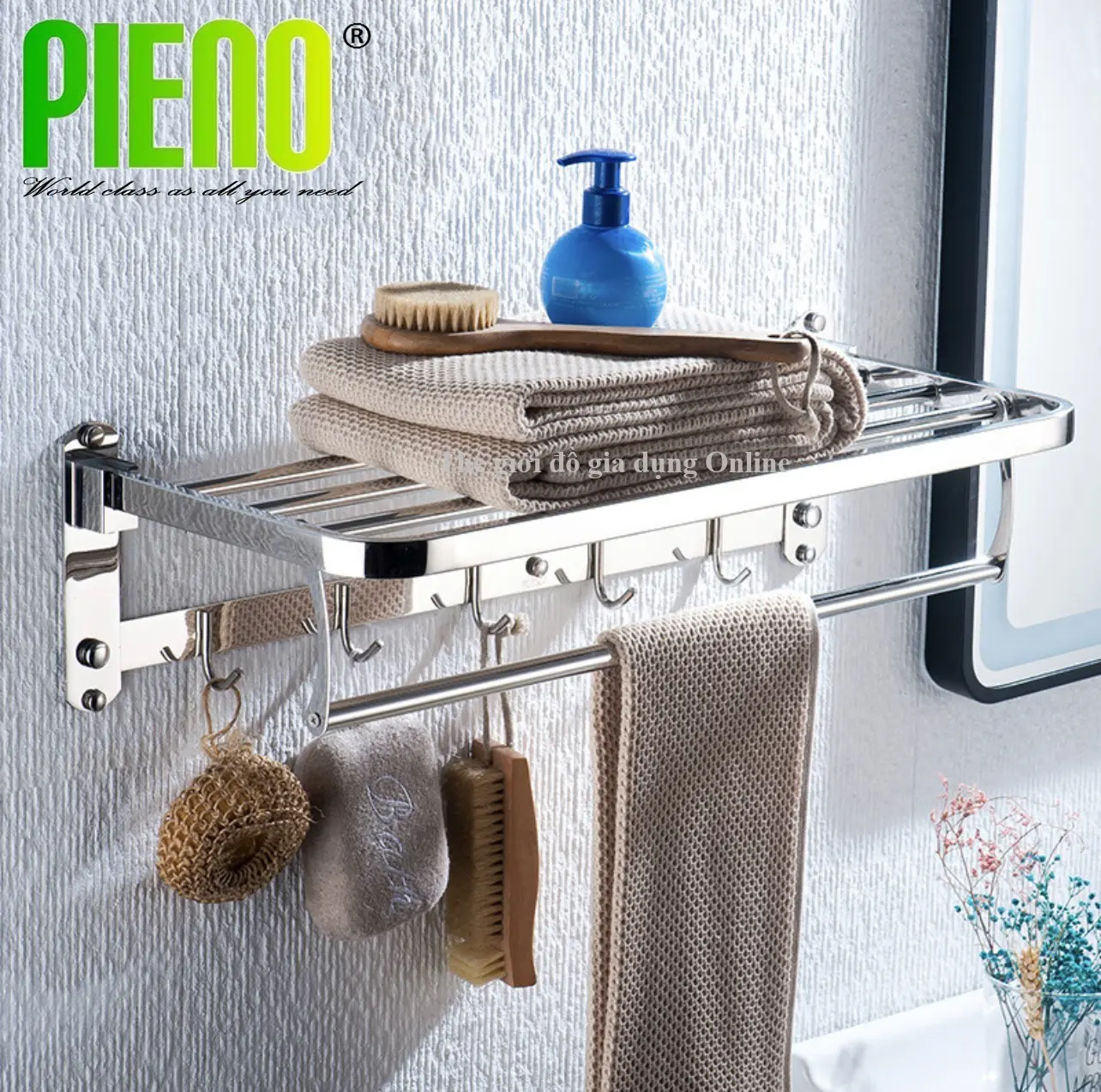 Giàn vắt khăn, máng khăn tắm đa năng inox sus 304 hàng loại 1