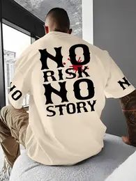 Men's Letter Print Round Neck Tee