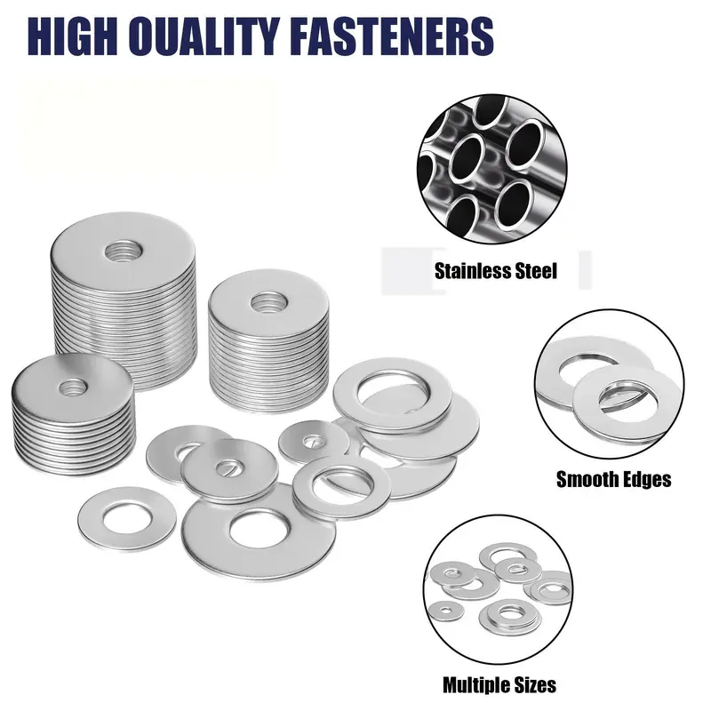 Stainless Steel Washer Set, M2 M2.5 M3 M4 M5 M6 M8 M10 Washer Assortment Kit, Fastener & Hooks for Home, Factory 5