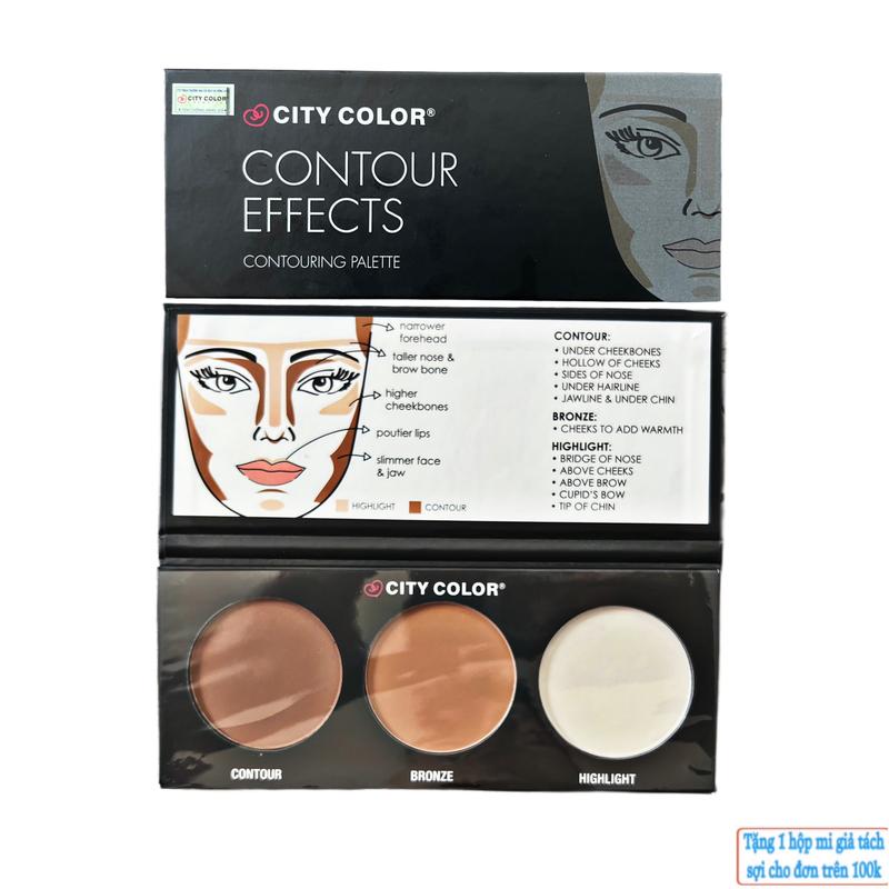  Phấn tạo khối CITY COLOR 3 ô Contour Effects 100g giúp tạo khối hoàn hảo  Chính Hãng  