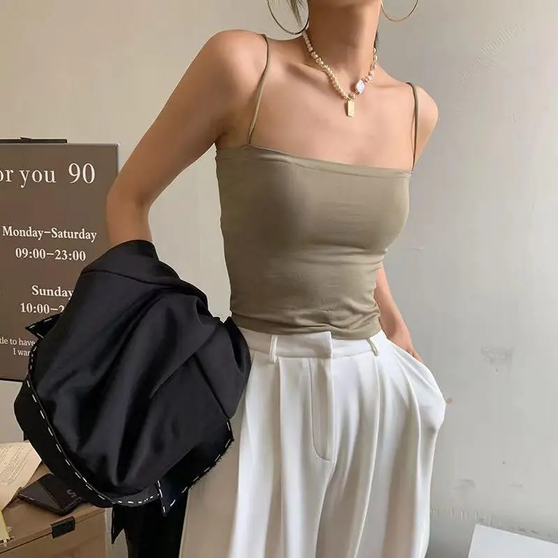 Áo Yếm, Màu Trơn Dành Cho Nữ, Đệm Cố Định, Áo Khoác Ngoài, Không Có Dây Đai Gọng Thép, Lót, Áo Ngực Dài Và Mỏng, 1806 Top Women Umi