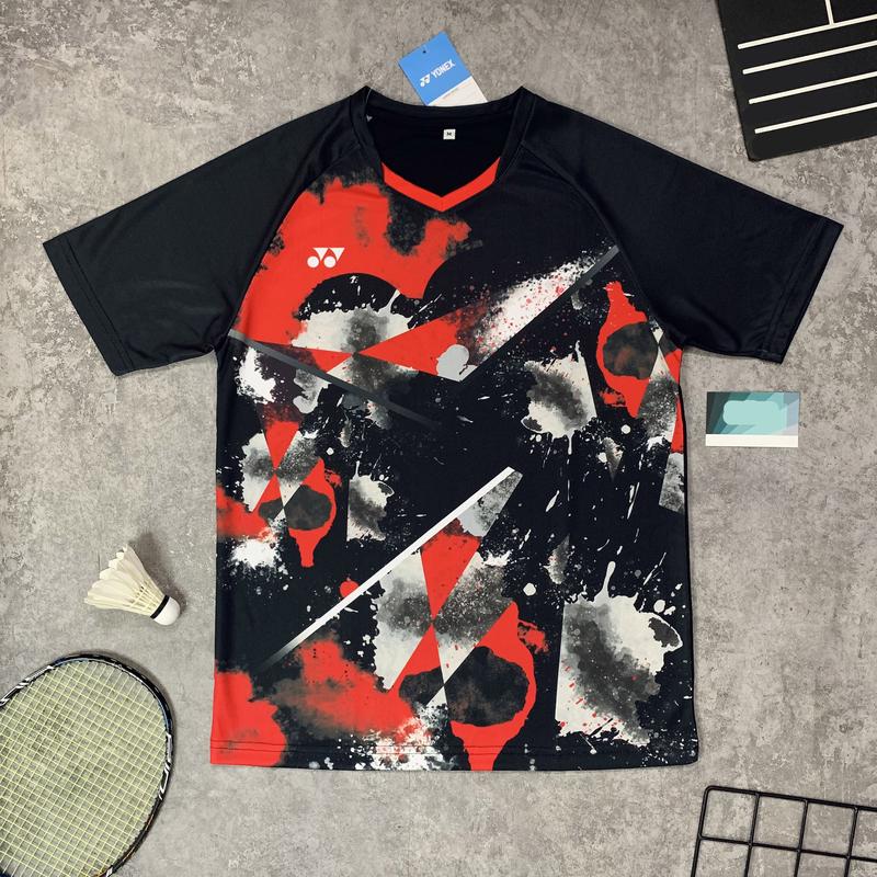 ÁO YONEX CẦU LÔNG NAM NỮ ĐEN ĐỎ, Mẫu Hot 2024 Cho Thi Đấu Chuyên Nghiệp Và Phong Trào