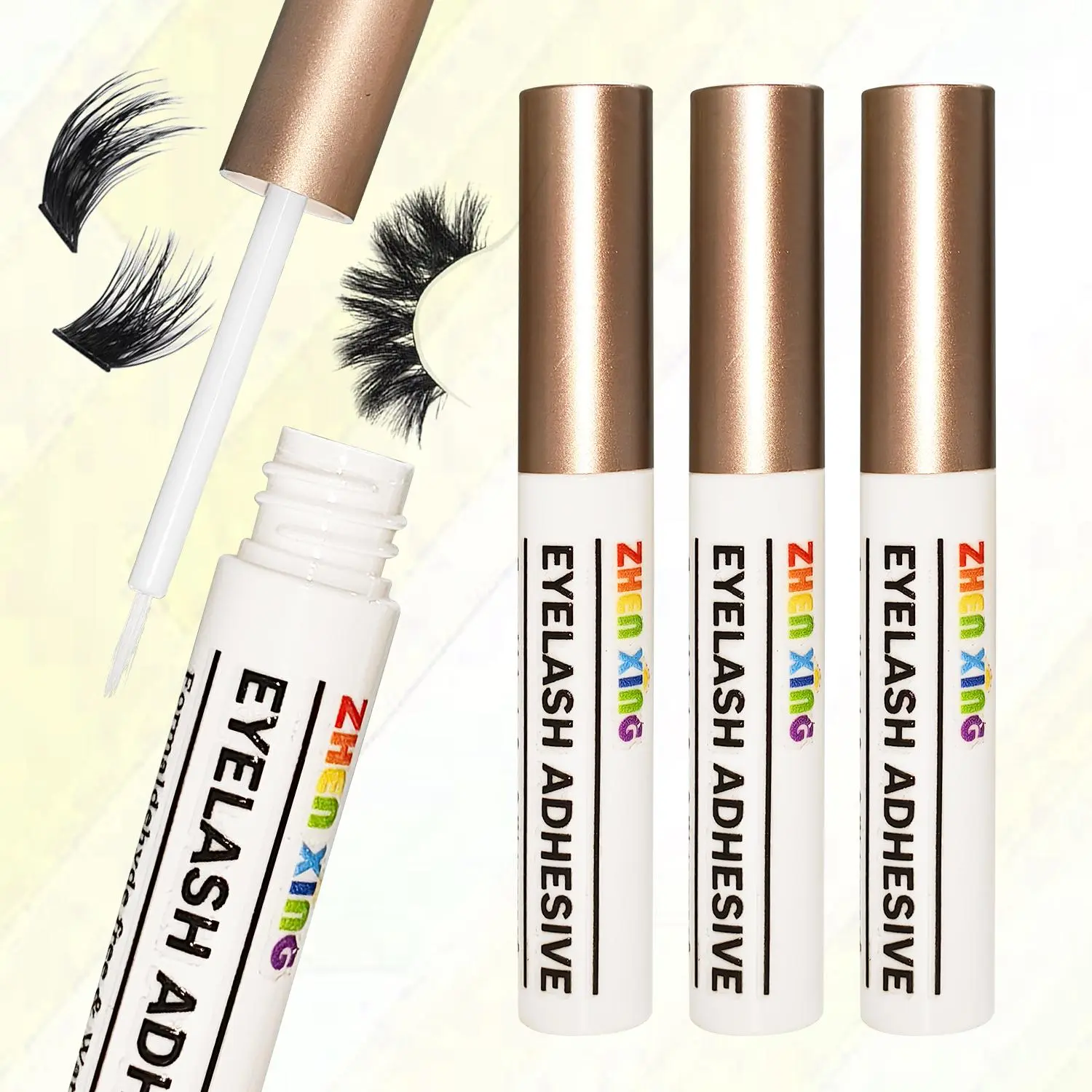 Waterproof Eyelash Glue, 3 Counts/set Long Lasting Quick Drying Eyelash Extensions Glue, Professional Eye Makeup Tool for Women & Girls