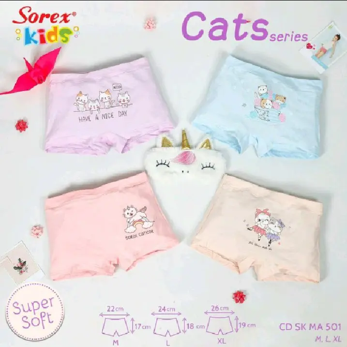 CD boxer anak perempuan SOREX kids girl MA series  MA501 || MA502 || MA503