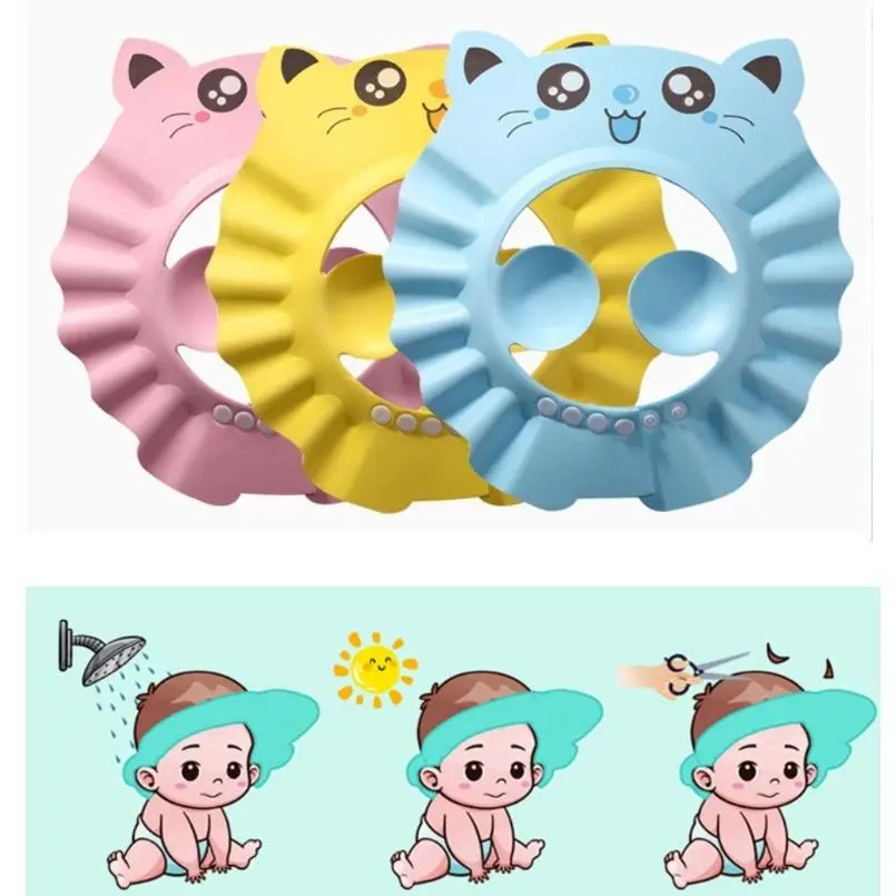 Bathroom products Children's shower cap Waterproof shampoo cap Ear protection design Lightweight and practical Face Protection