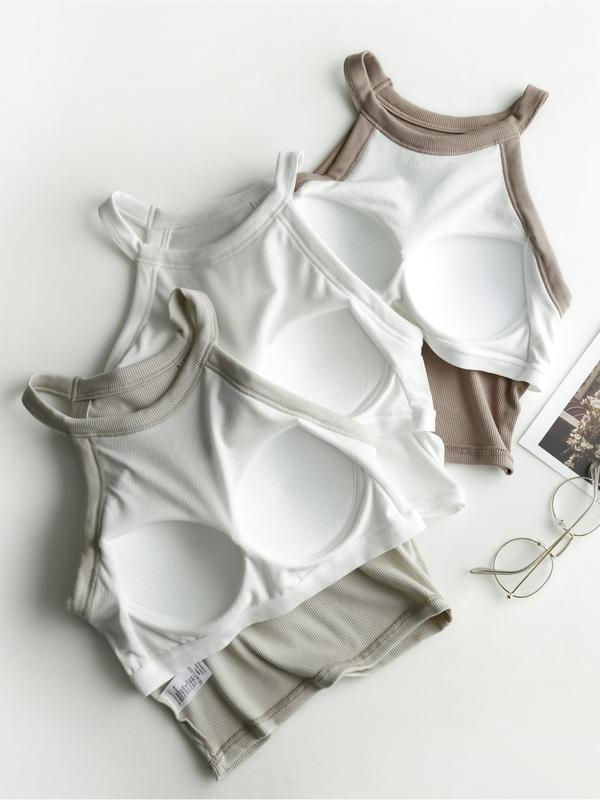 Product Introduction of HOT No-wear bra One-piece with breast pad crop top, off-the-shoulder top for women Womenswear Lingerie Comfort Basic 1