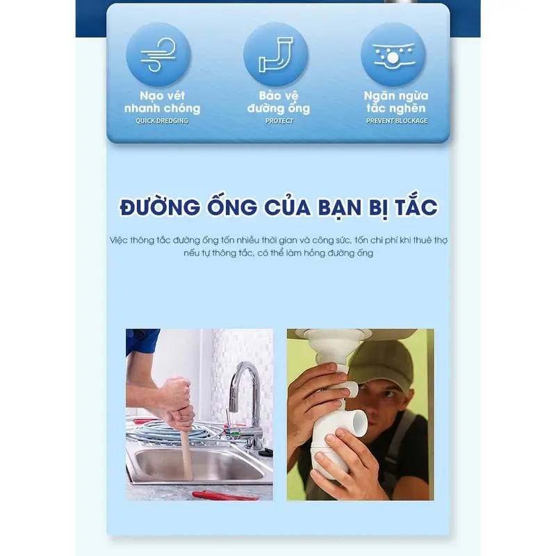 Bột thông cống sinh học AMB thông tắc cống, bồn rửa mặt, bồn cầu khử mùi hôi, cặn bẩn EcoFresh Làm Sạch 6