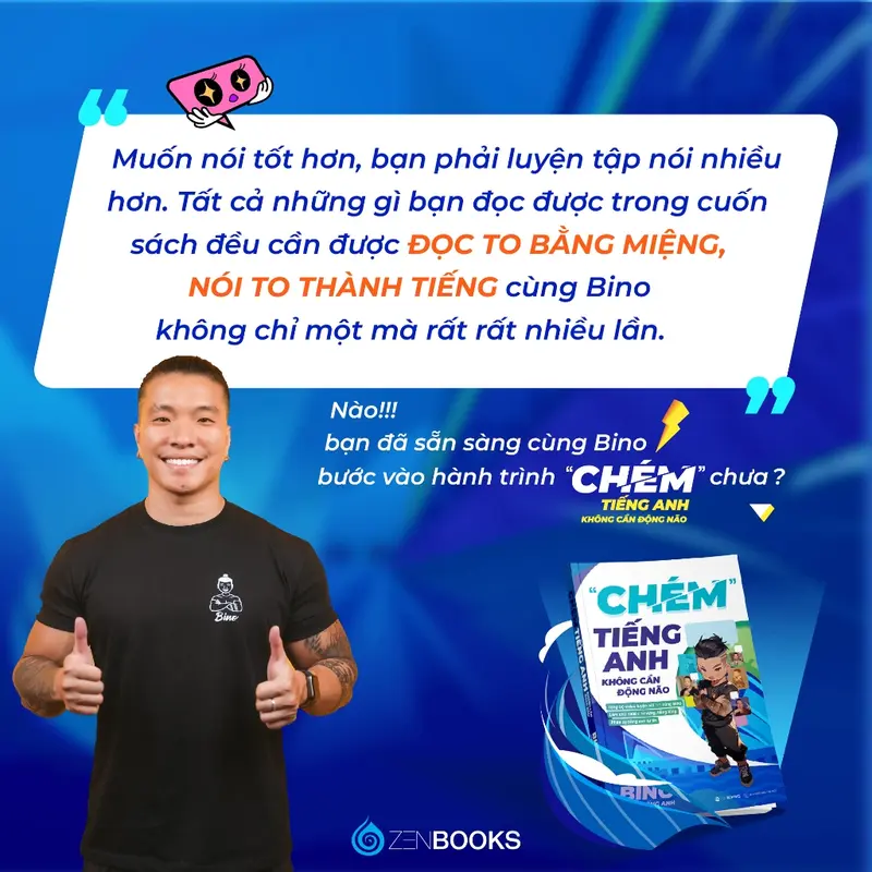 Sách - Chém Tiếng Anh Không Cần Động Não - Bino ( Zenbooks) 2