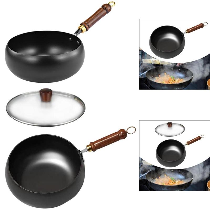 11'' Iron Wok Cookware Boiling Gas Frying Pan for Kitchen Hotel Restaurant 2