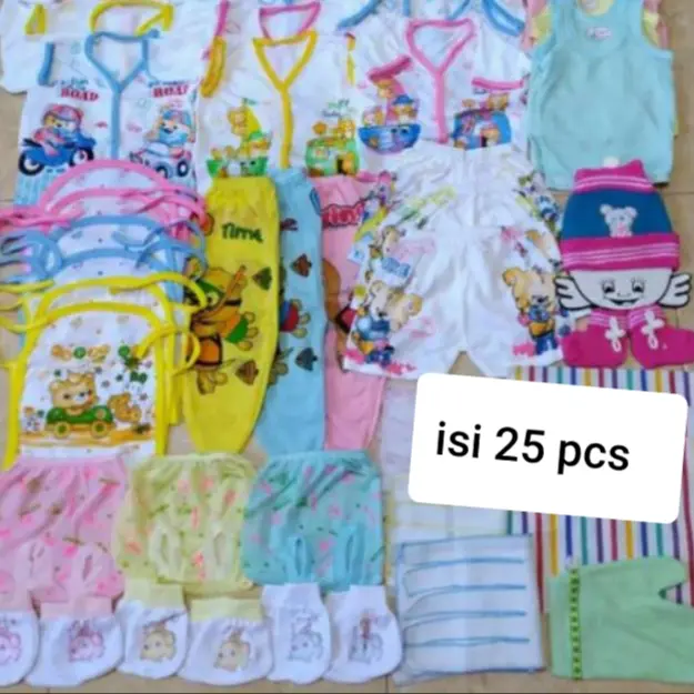 25 pcs Paket baju bayi dan perlengkapan lahiran komplit
