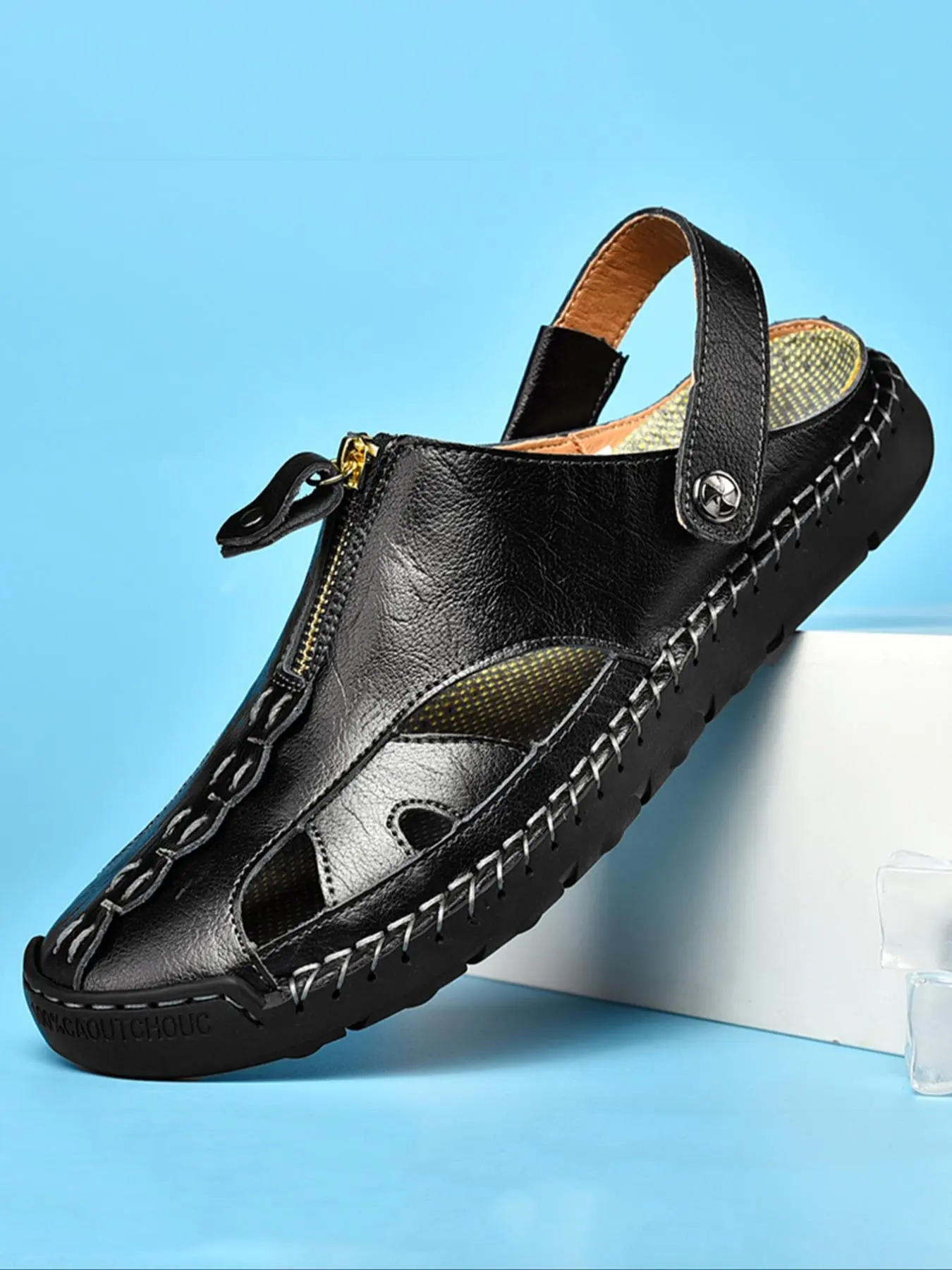 Men's Casual Plain Color Sandals, Fashionable Comfortable Beach Shoes for Summer, Lightweight Breathable Shoes for Daily Wear Sandals, Boy
