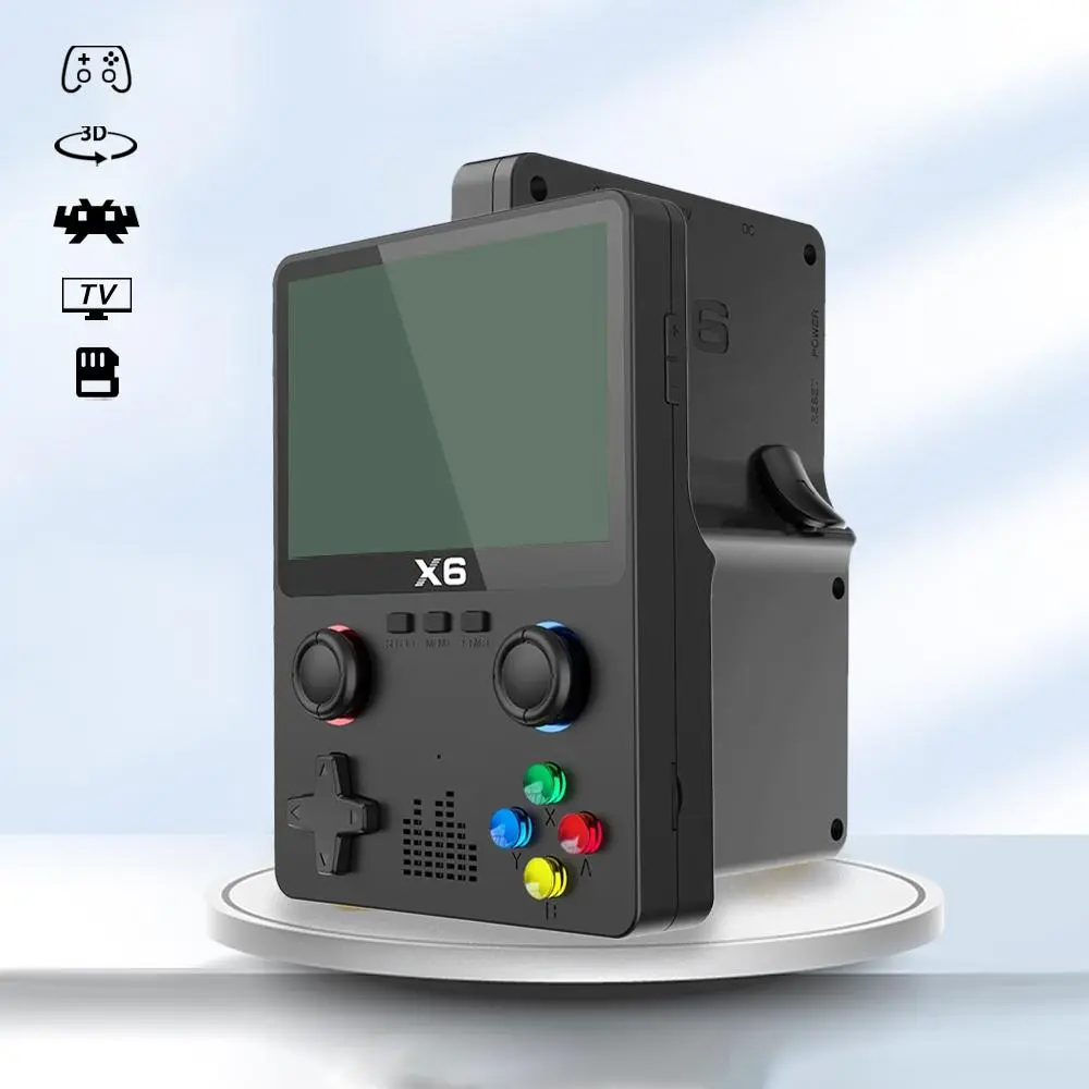 Classics Handheld Game Console, Rechargeable Game Console with 3D Games, Pluggable Card Game Console for Kids
