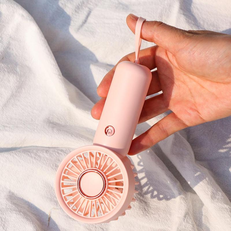 Portable Handheld Fan, 1pc Usb Rechargeable Fan, Multifunctional Fan Handheld Turbo Fan, 3-speed Wind Speed Mini Fan, Small Personal Fan for Women Makeup, Outdoor, Travel, Office, Bedroom, Mini Air Cooler Fan