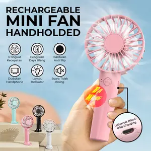 Kipas Angin Mini Genggam Fan Portable Stand Dudukan Holder HP Phone Handphone