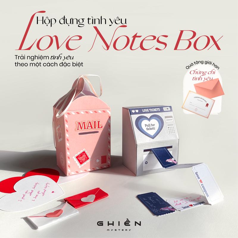   Quà tặng giới hạn  Hộp tình yêu "Love Notes Box"- Set quà handmade DIY love letter cá nhân hóa với Love Tickets Mailbox trải nghiệm tình yêu theo cách mới Ghiền Mystery 