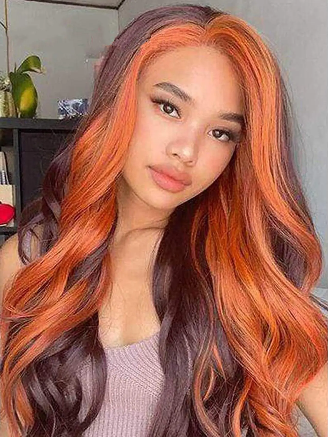 28-inch Long Wavy Synthetic Lace Front Wigs for Women for Daily, Cosplay, Anime or Costume Party, Striking Natural Fluffy Hair Wigs Without Bangs for Daily & Party Hairstyle Decoration