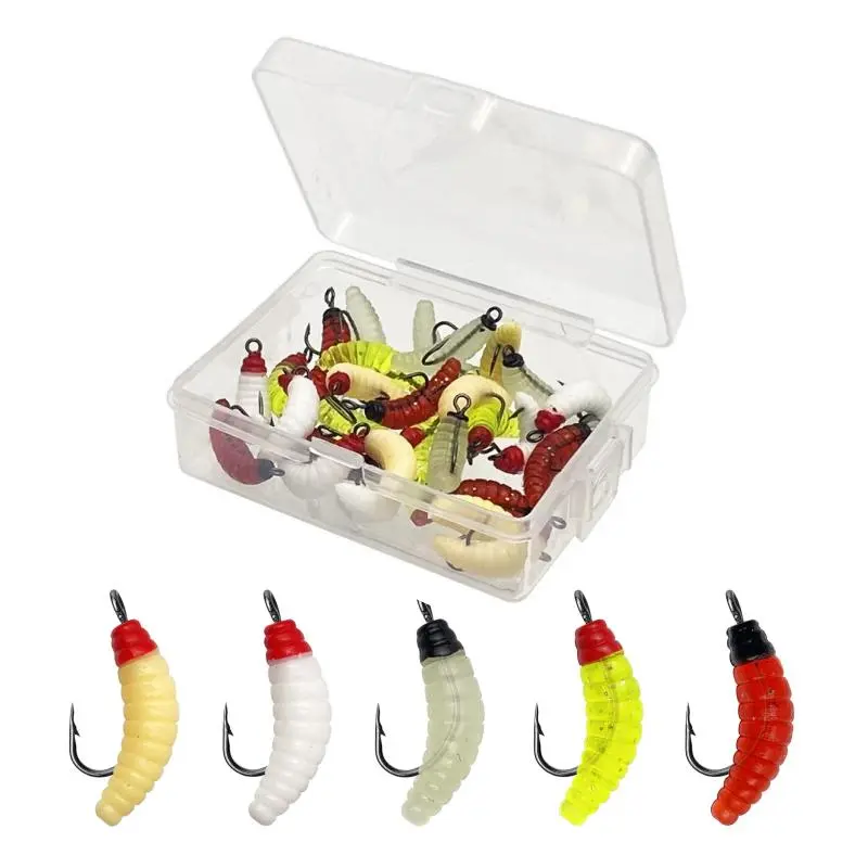 Artificial Fish Design Fishing Lure (1 Box), Simulated Wet Trout Worm Fishing Lure, Fishing Accessories For Outdoor Fishing
