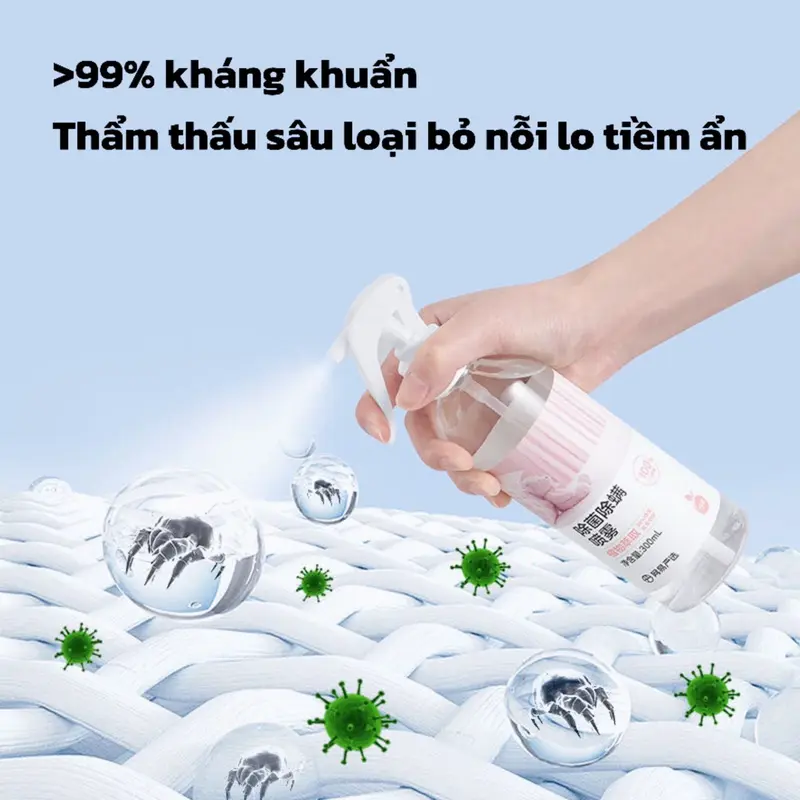 Xịt diệt mạt bụi, hương nước hoa chiết xuất từ thiên nhiên, khắc tinh của mạt bụi trên nệm giường quần áo 300ML nước giặt xịt  mốc bột  chua 2