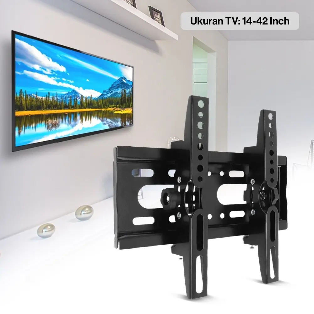 [GROSIR] Bracket TV LED LCD 32 40 43 24 21 29 17 14 Inch Dijamin Cocok 14 - 43 In 2 Arah Universal Breket TV Briket TV Braket TV Gantungan TV