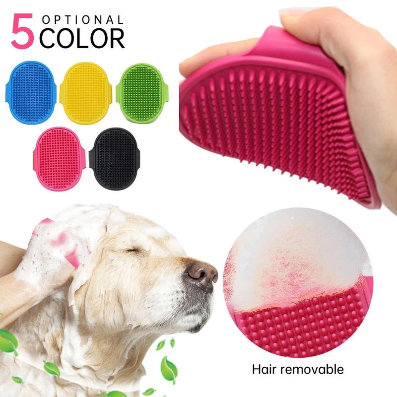 Product Introduction of Pet Silicone Bath Brush Hair Grooming Massage Tool Cat Dog Soft Bathroom Washing Gloves Pet Cleaning Comb Brush Tools 2