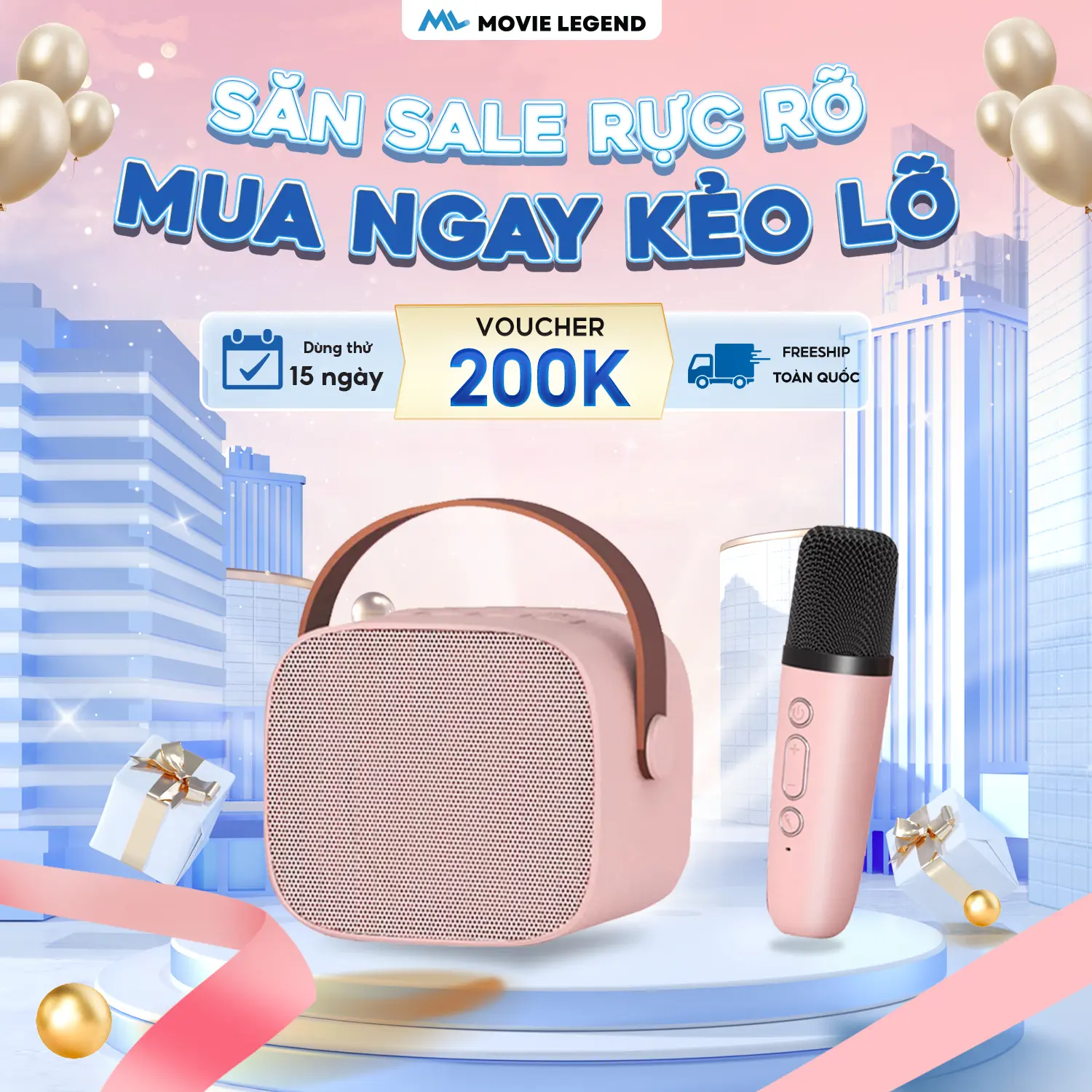 [ Bản 1 Mic - Chính Hãng Mall ] Loa Mini Hát Karaoke K1_D20 Dành Cho Máy Chiếu Và Điện Thoại, Hỗ Trợ Bluetooth 5.0 Củ Loa Nghe Nhạc Kem loa  karaoke