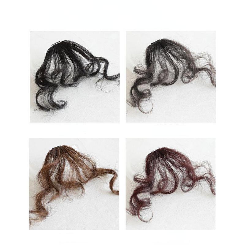 Product Introduction of Girl Wool Roll Air Bangs Wig Piece Bangs Wig Natural Simulation Hair Fluffy Small Roll Front Fake Bangs Piece 11